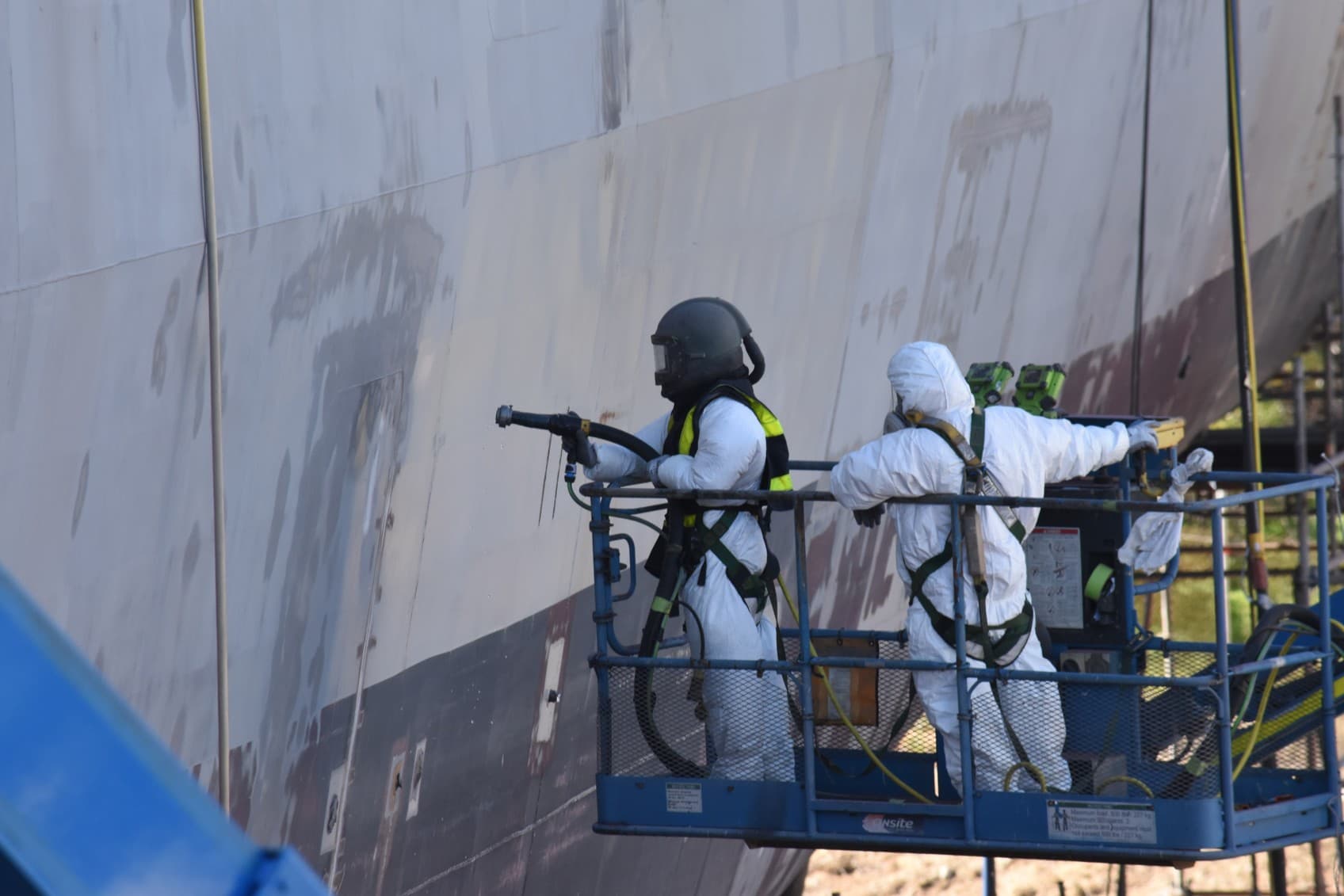 Naval vessel surface preparation and blasting